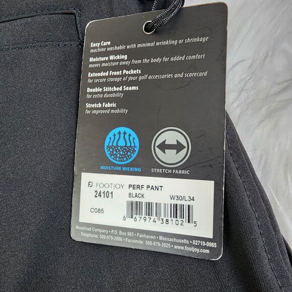 NEW FootJoy Pants Performance Knit Golf Pants Men Size 30x34 - Black 24101 - Picture 6 of 8